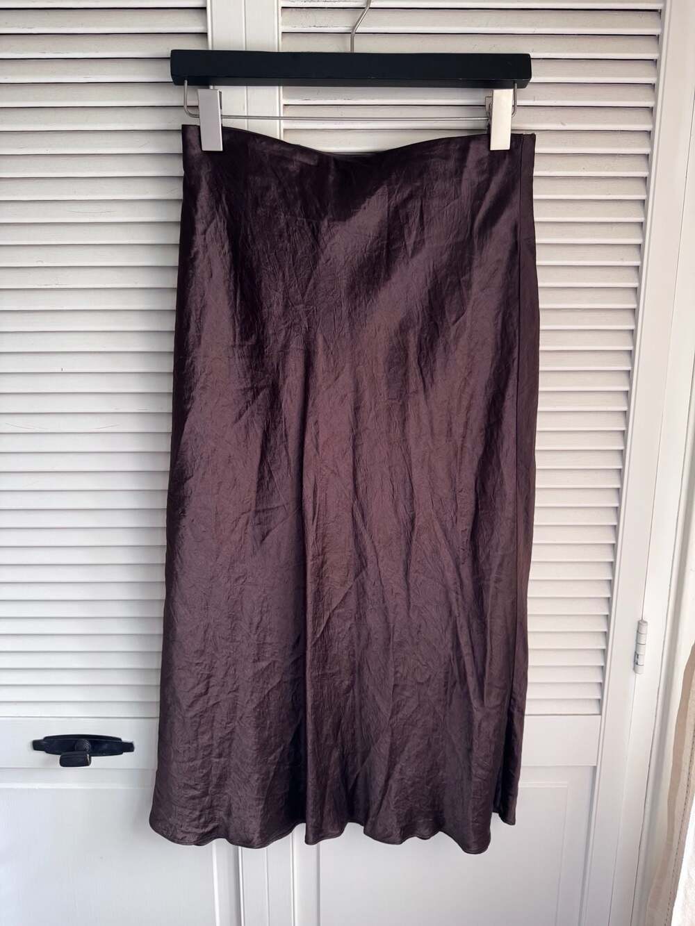Babaton Crinkle Satin Slip Midi Skirt Size 8